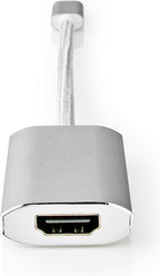 Nedis USB-C Adapter - USB 3.2 Gen 1 - USB-C Male - HDMI Output - 4K@60Hz - Power delivery - 0.20 m - Rond - Verguld - Gevlochten / Nylon - Zilver - Cover Window Box - afbeelding 3