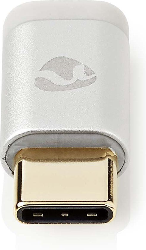 Nedis USB-C Adapter - USB 2.0 - USB-C Male - USB Micro-B Female - 480 Mbps - Rond - Verguld - Zilver - Cover Window Box - afbeelding 1