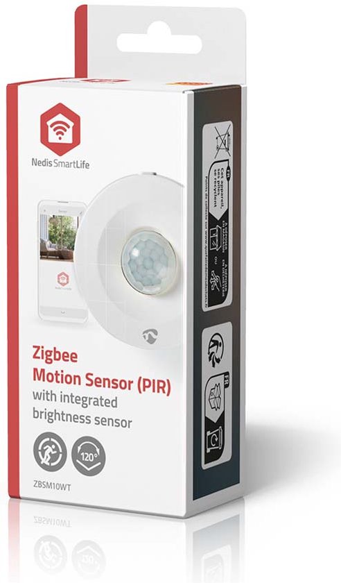 Nedis SmartLife Bewegingssensor - Zigbee 3.0 - Batterij Gevoed - IP20 - Detectiehoek: 120 ° - Detectiebereik: 5 m - Max. batterijduur: 12 Maanden - Wit - afbeelding 9