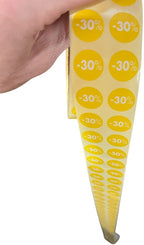Kortingstickers -30% - 4000 stuks Rond Geel Doorsnede 19 mm - afbeelding 3