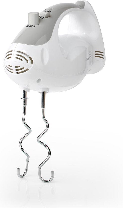 Nedis Handmixer - 200 W - 5-Snelheden - Turbo-functie - 2 Deeghaken / 2 Kloppers - Grijs / Wit - afbeelding 12