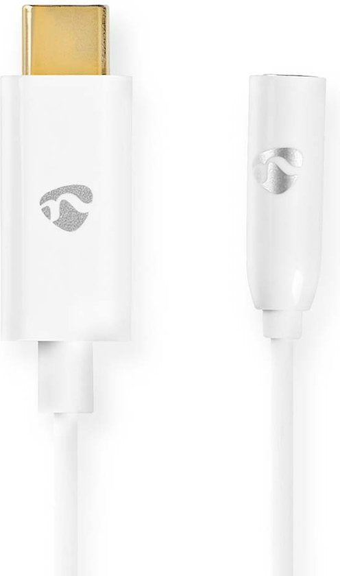 Nedis USB-C Adapter - USB 3.1 - USB-C Male - 3,5 mm Female - 0.15 m - Rond - Vernikkeld - PVC - Wit - Doos - afbeelding 3