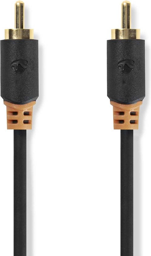 Nedis Digitale Audiokabel - RCA Male - RCA Male - Verguld - 1.00 m - Rond - PVC - Antraciet - Window Box - afbeelding 1