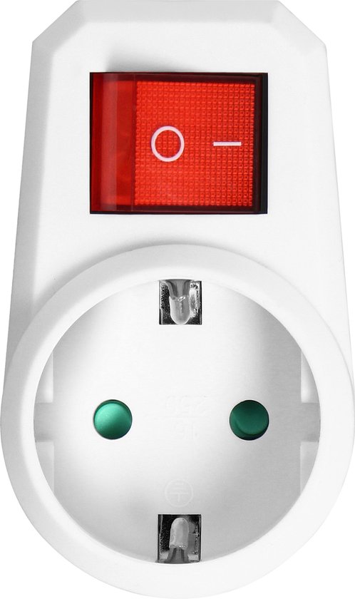 Doorvoerstekker met schakelaar - 2x - Schuko - splitter - verdeelstekker - Wit - afbeelding 11