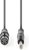 Nedis Ongebalanceerde Audiokabel - XLR 3-Pins Female - 6,35 mm Male - Vernikkeld - 1.50 m - Rond - PVC - Donkergrijs - Kartonnen Sleeve - afbeelding 1