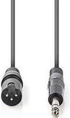 Nedis Gebalanceerde Audiokabel - XLR 3-Pins Male - 6,35 mm Male - Vernikkeld - 5.00 m - Rond - PVC - Donkergrijs - Kartonnen Sleeve - afbeelding 4