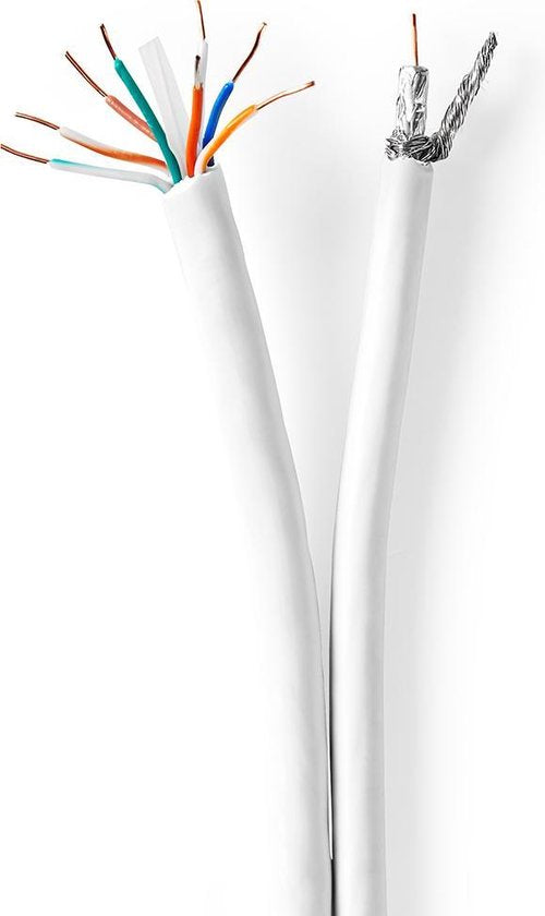 Nedis IEC (Coax) CAT6 Combikabel op rol - RG59 - 75 Ohm - Dubbel Afgeschermd - ECA - 15.0 m - Rond - Wit - Rol - afbeelding 3