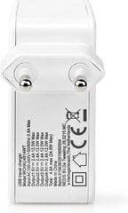 Nedis Oplader - 24 W - 4x 2.4 A - Outputs: 4 - 4x USB-A - Geen Kabel Inbegrepen - Single Voltage Output - Wit - afbeelding 7