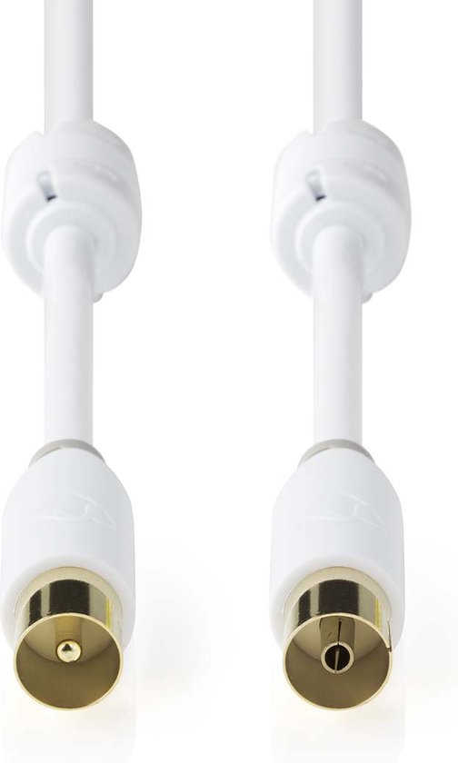Coaxkabel 100 dB | IEC (coax) male - IEC (coax) male | 5,0 m | Wit - afbeelding 1