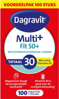 Dagravit Totaal 30 Vitaal 50+ Multivitaminen voordeelverpakking - Vitamine B1, B2, B3, B5, B6, B12 en koper dragen bij aan een goede energiehuishouding - 100 tabletten - afbeelding 1