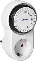 Tijdschakelaar voor binnen Doorvoerstekker 24 uur instelbaar met spanning van 230 V - Analoge timer schakelaar - Schakelklok stopcontact 24 uur instelbaar - Wit - afbeelding 1