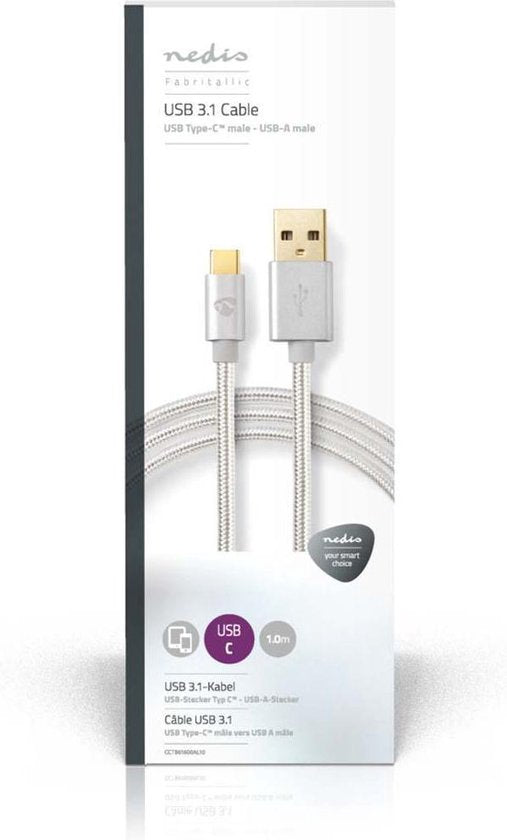 Nedis USB-C naar USB-A kabel - USB3.0 - tot / aluminium - meter - afbeelding 37