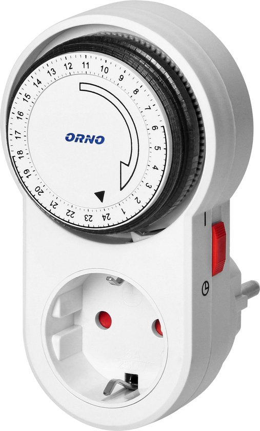Tijdschakelaar voor binnen Doorvoerstekker 24 uur instelbaar met spanning van 230 V - Analoge timer schakelaar - Schakelklok stopcontact 24 uur instelbaar - Wit - afbeelding 5