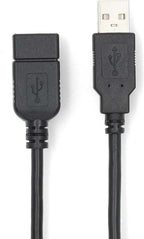 Nedis USB-Kabel - USB 2.0 - USB-A Male - USB-A Female - 480 Mbps - Vernikkeld - 3.00 m - Rond - PVC - Zwart - Label - afbeelding 3