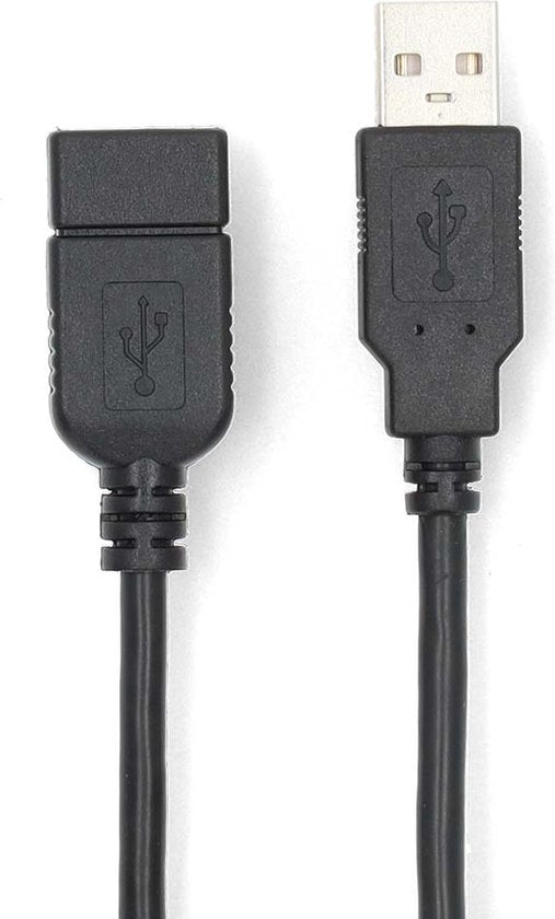Nedis USB-Kabel - USB 2.0 - USB-A Male - USB-A Female - 480 Mbps - Vernikkeld - 3.00 m - Rond - PVC - Zwart - Label - afbeelding 3