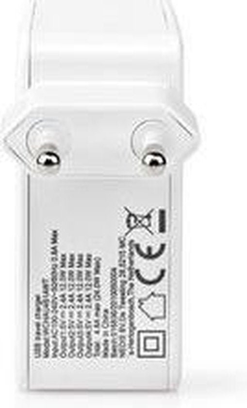 Nedis Oplader - 24 W - 4x 2.4 A - Outputs: 4 - 4x USB-A - Geen Kabel Inbegrepen - Single Voltage Output - Wit - afbeelding 14