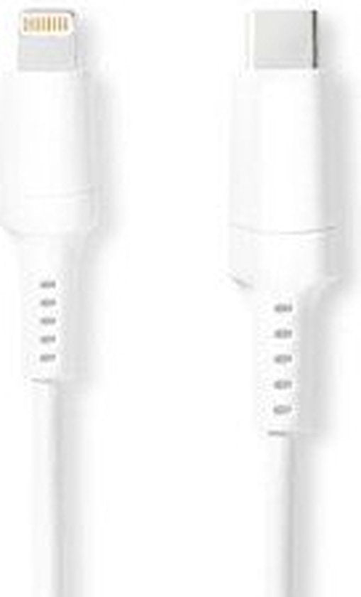 Nedis Lightning Kabel - USB 2.0 - Apple Lightning 8-Pins - USB-C Male - 480 Mbps - Vernikkeld - 1.00 m - Rond - PVC - Wit - Doos - afbeelding 11