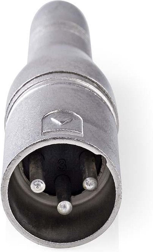 Nedis XLR-Adapter - XLR 3-Pins Male - 6,35 mm Female - Vernikkeld - Recht - Metaal - Zilver - 10 Stuks - Polybag - afbeelding 2