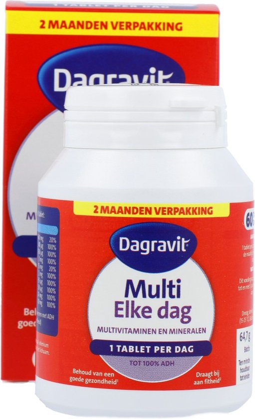 Dagravit Multi Elke Dag - Multivitaminen en mineralen - Behoud van een goede gezondheid (1) - Draagt bij aan fitheid (2) - 1 tablet per dag - 60 tabletten - afbeelding 13