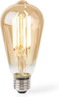 Nedis SmartLife LED Filamentlamp - Wi-Fi - E27 - 806 lm - 7 W - Warm Wit - 1800 - 3000 - Glas - Android / IOS - ST64 - 1 Stuks - afbeelding 1