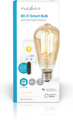 Nedis SmartLife LED Filamentlamp - Wi-Fi - E27 - 806 lm - 7 W - Warm Wit - 1800 - 3000 - Glas - Android / IOS - ST64 - 1 Stuks - afbeelding 6