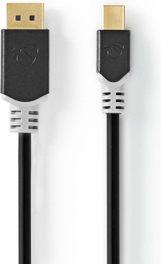 Nedis Mini DisplayPort-Kabel - DisplayPort 1.4 - Mini-DisplayPort Male - DisplayPort Male - 48 Gbps - Verguld - 2.00 m - Rond - PVC - Antraciet - Window Box - afbeelding 1