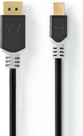Nedis Mini DisplayPort-Kabel - DisplayPort 1.4 - Mini-DisplayPort Male - DisplayPort Male - 48 Gbps - Verguld - 2.00 m - Rond - PVC - Antraciet - Window Box - afbeelding 1