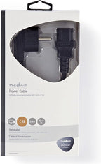Nedis Stroomkabel - Type F (CEE 7/7) Male - IEC-320-C13 - Gehoekt - Recht - Vernikkeld - 2.00 m - Rond - PVC - Zwart - Label - afbeelding 5