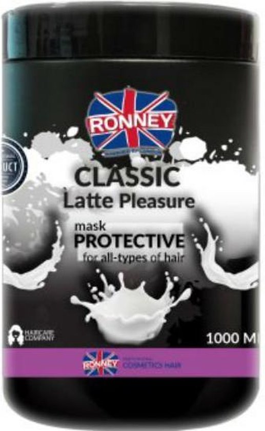 RONNEY Latte Pleasure Classic Protective Masker 1000ml - Voedend Haarmasker voor Alle Haartypes - afbeelding 1
