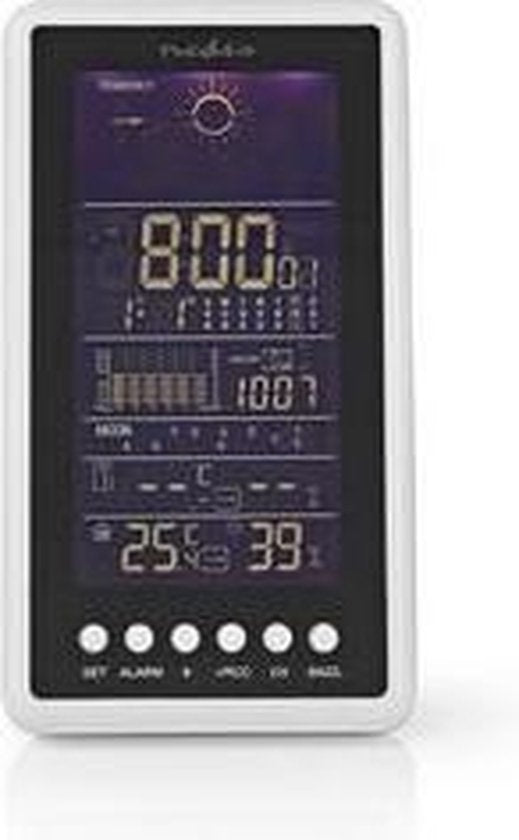 Nedis Weerstation - Binnen & Buiten - Radiogestuurde klok - Inclusief draadloze weersensor - Weersvoorspelling - Barometer - Tijdweergave - LCD met Achtergrondverlichting - Wekkerfunctie - afbeelding 18