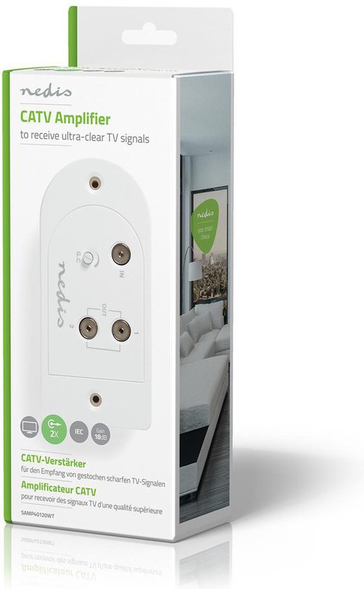 Nedis CATV-Versterker | Versterking: dB | - MHz | Outputs: | Versterkingsregelaar | Wit - afbeelding 5