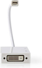 Nedis Mini DisplayPort-Kabel - DisplayPort 1.2 - Mini-DisplayPort Male - DVI-D 24+1-Pins Female / HDMI Input / VGA Female 15p - 21.6 Gbps - Vernikkeld - 0.20 m - Rond - PVC - Wit - Polybag - afbeelding 5