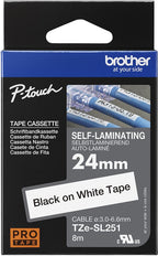 Brother TZe, TZ TZESL251 Tapekleur: Wit Tekstkleur:Zwart 24 mm 8 m - afbeelding 8