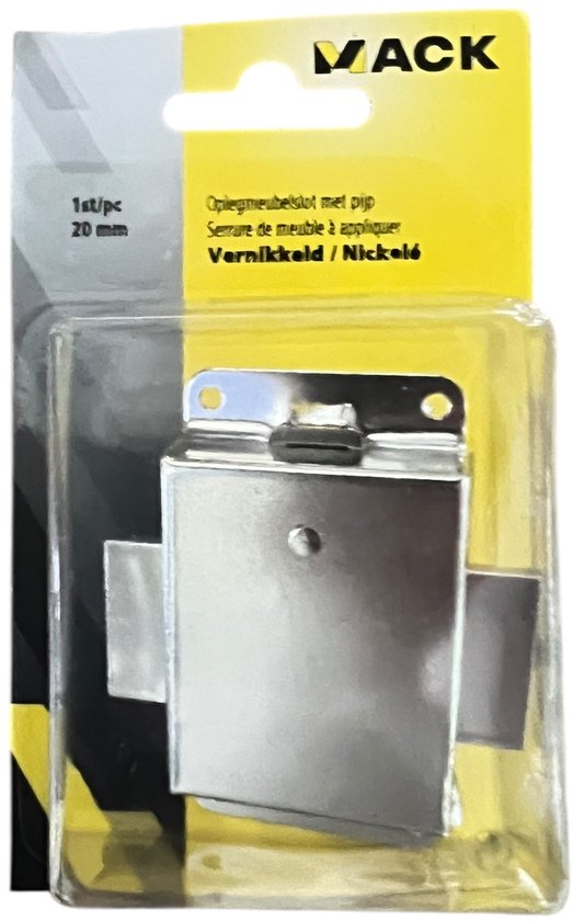 Mack Oplegmeubelslot met Pijp 20mm Vernikkeld Incl Sleutel - afbeelding 1