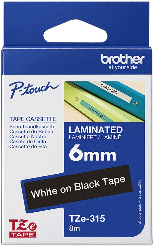 Laminated Tape Brother TZE315 Black Grey - afbeelding 4