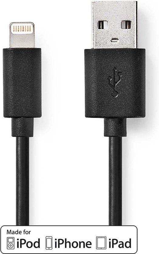 USB-Kabel | Apple Lightning 8-Pins | USB-A Male | Vernikkeld | m | Rond | PVC | | Window Box - afbeelding 2