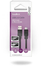 Nedis USB-kabel m 2.0 Micro-USB B Zwart - afbeelding 15