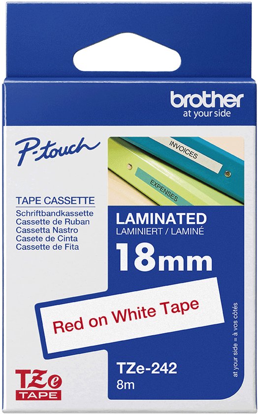 TZ-242 18mm - red on white - laminated (8m) - afbeelding 7