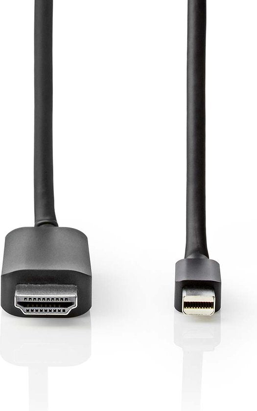 Nedis Mini DisplayPort-Kabel - DisplayPort 1.4 - Mini-DisplayPort Male - HDMI Connector - 48 Gbps - Vernikkeld - 2.00 m - Rond - PVC - Zwart - Envelop - afbeelding 1