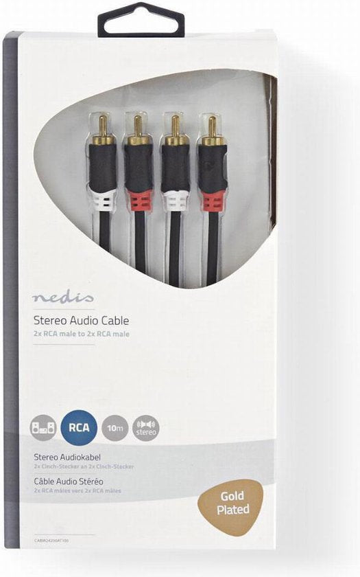 Nedis Stereo-Audiokabel - 2x RCA Male - 2x RCA Male - m - Rond - Doos - afbeelding 46