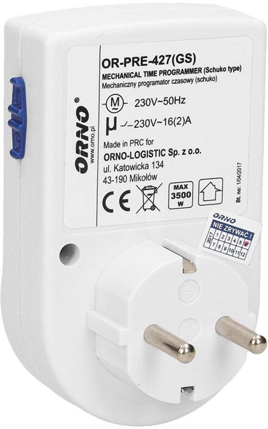 Orno - Mechanical Timer - 24 uur - 3500W - 230V - afbeelding 5
