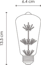 Home Sweet Home - Edison Vintage E27 LED filament lichtbron Drop - Helder - 6.4/6.4/13cm - ST64 Crystal - Retro LED lamp - 2W 95lm 2200K - warm wit - afbeelding 3