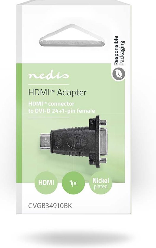 Nedis HDMI-Adapter - HDMI Connector - DVI-D 24+1-Pins Female - Verguld - Recht - ABS - Zwart - 1 Stuks - Doos - afbeelding 9