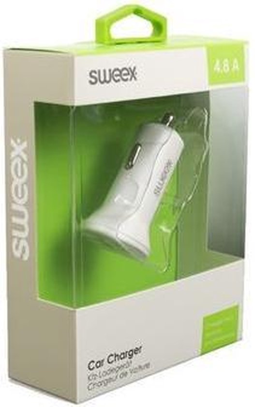 Sweex CH-012WH Autolader 2-uitgangen 4.8 A 2x Usb Wit - afbeelding 7