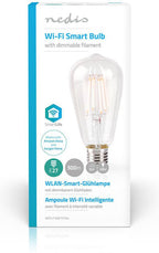 Nedis SmartLife LED Filamentlamp - Wi-Fi - E27 - 500 lm - 5 W - Warm Wit - 2700 - Glas - Android / IOS - ST64 - 1 Stuks - afbeelding 6