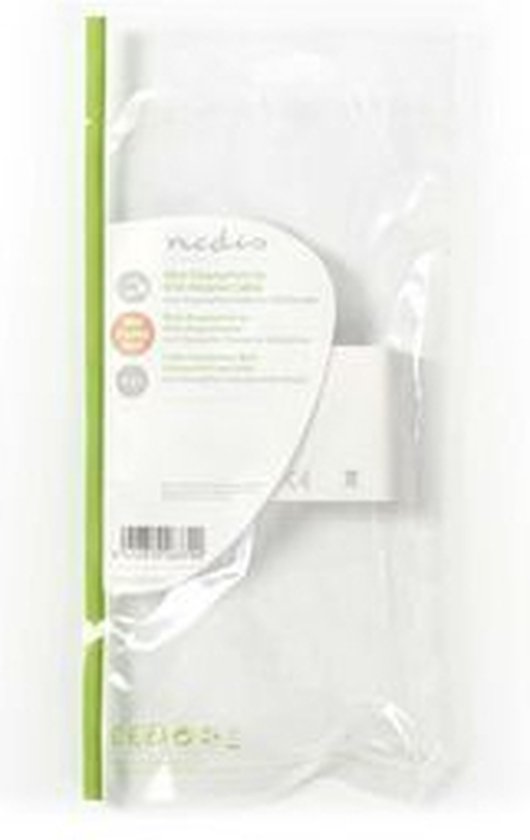 Nedis Mini DisplayPort-Kabel - DisplayPort 1.2 - Mini-DisplayPort Male - VGA Female 15p - 21.6 Gbps - Vernikkeld - 0.20 m - Rond - PVC - Wit - Polybag - afbeelding 6