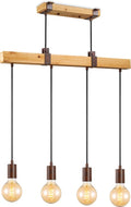 Home Sweet Home - Landelijke Hanglamp Denton - geschikt voor E27 LED lichtbron - 3 lichts hanglamp gemaakt van Hout - 70/14/128cm - Pendellamp - afbeelding 1