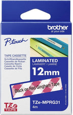 Brother TZe, TZ TZe-MPRG31 Tapekleur: Wit (met rood ruitmotief) Tekstkleur:Zwart 12 mm 4 m - afbeelding 13