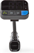 Nedis FM-Audiotransmitter voor Auto - Zwanenhals - Handsfree bellen - 1.5 " - LED-Scherm - Bluetooth - 5.0 V DC / 1.0 A / 5.0 V DC / 2.4 A - Bass boost - Google Assistant / Siri - Zwart - afbeelding 1