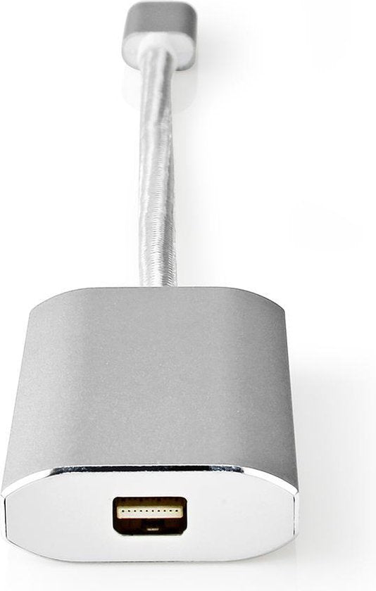 Nedis USB-C Adapter - USB 3.2 Gen 1 - USB-C Male - Mini DisplayPort Female - Power delivery - 0.20 m - Rond - Verguld - Gevlochten / Nylon - Zilver - Cover Window Box - afbeelding 3